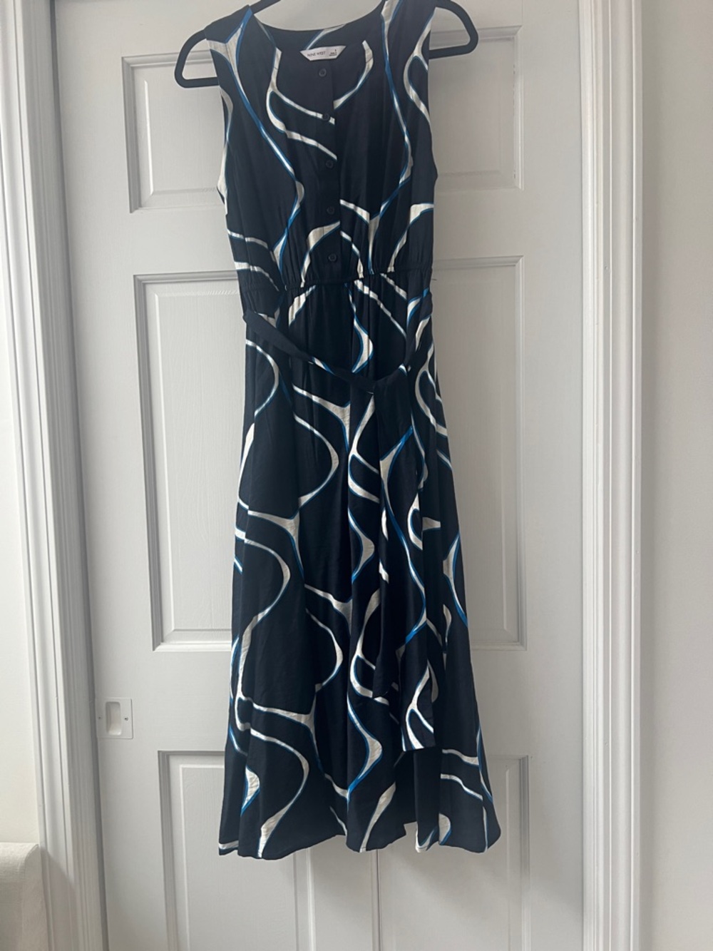Nine West Dress with Blue & White Abstract Waves